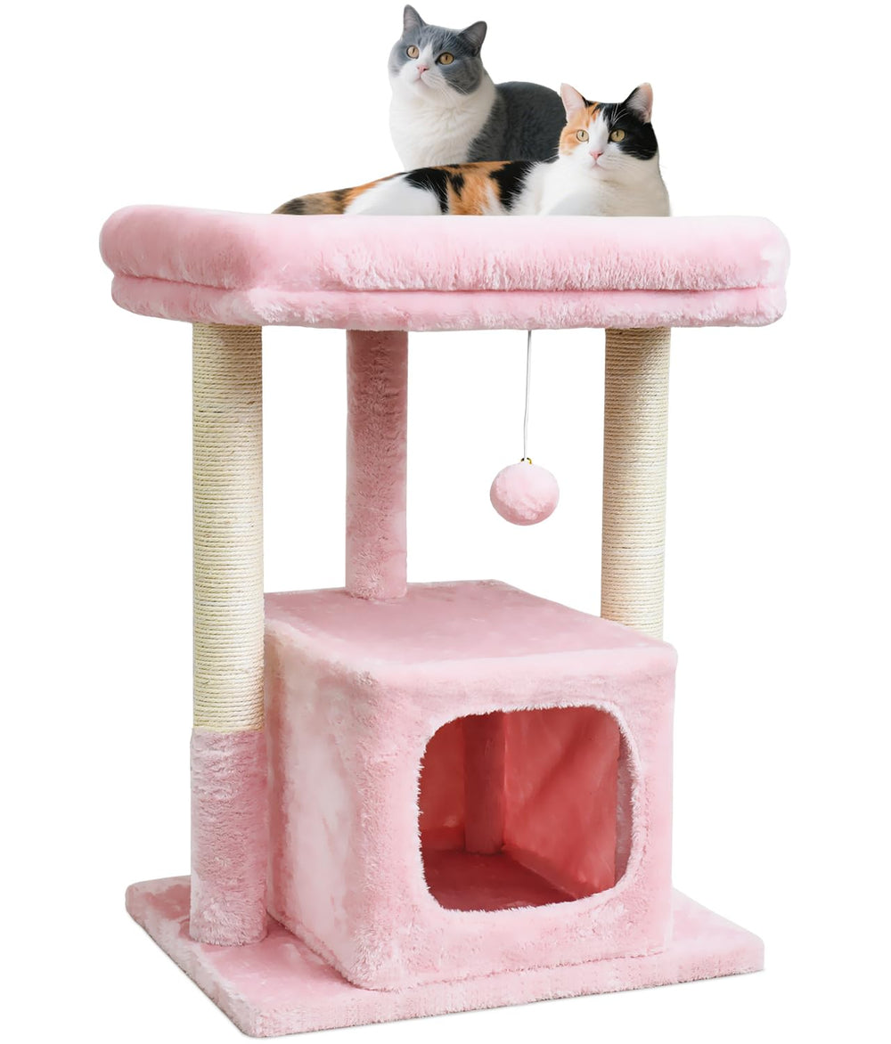 SYANDLVY arbre chat perchoir doux rose, espace de détente pour chatons.