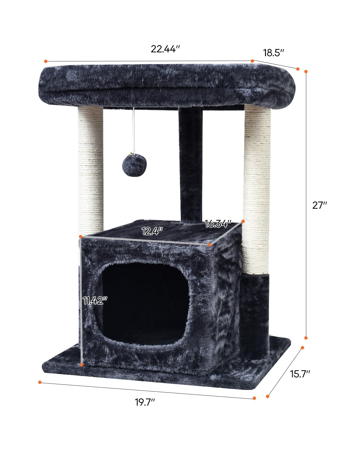 SYANDLVY Arbre à chat – poteaux sisal renforcés pour griffes et jeu.