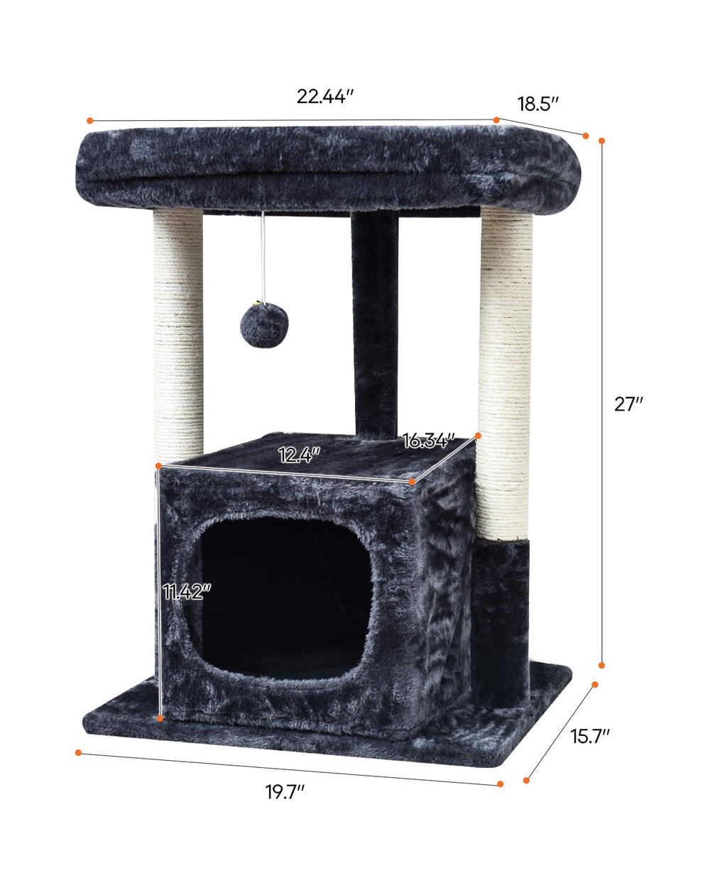 SYANDLVY Arbre à chat – poteaux sisal renforcés pour griffes et jeu.