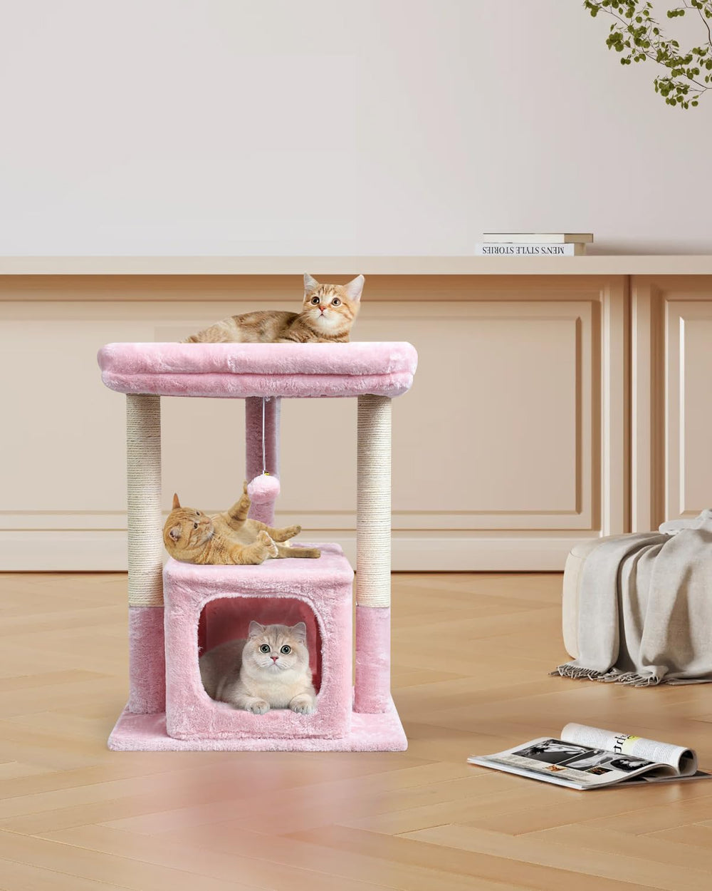 SYANDLVY coin condo chaton rose espace cocon privé.