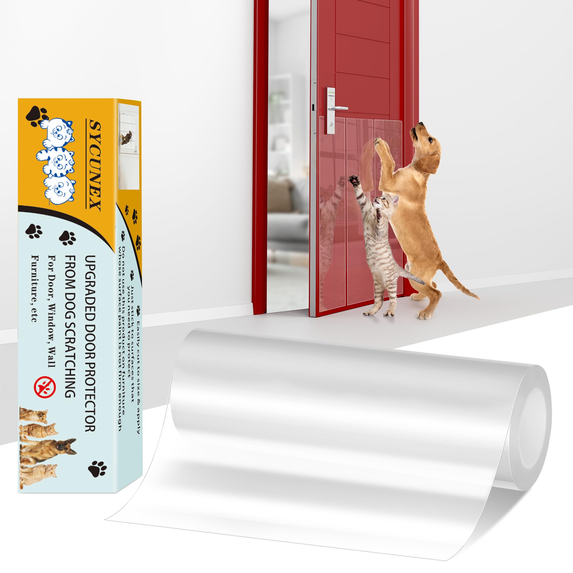 SYCSUNEX garde-porte anti rayures transparent protège vos portes