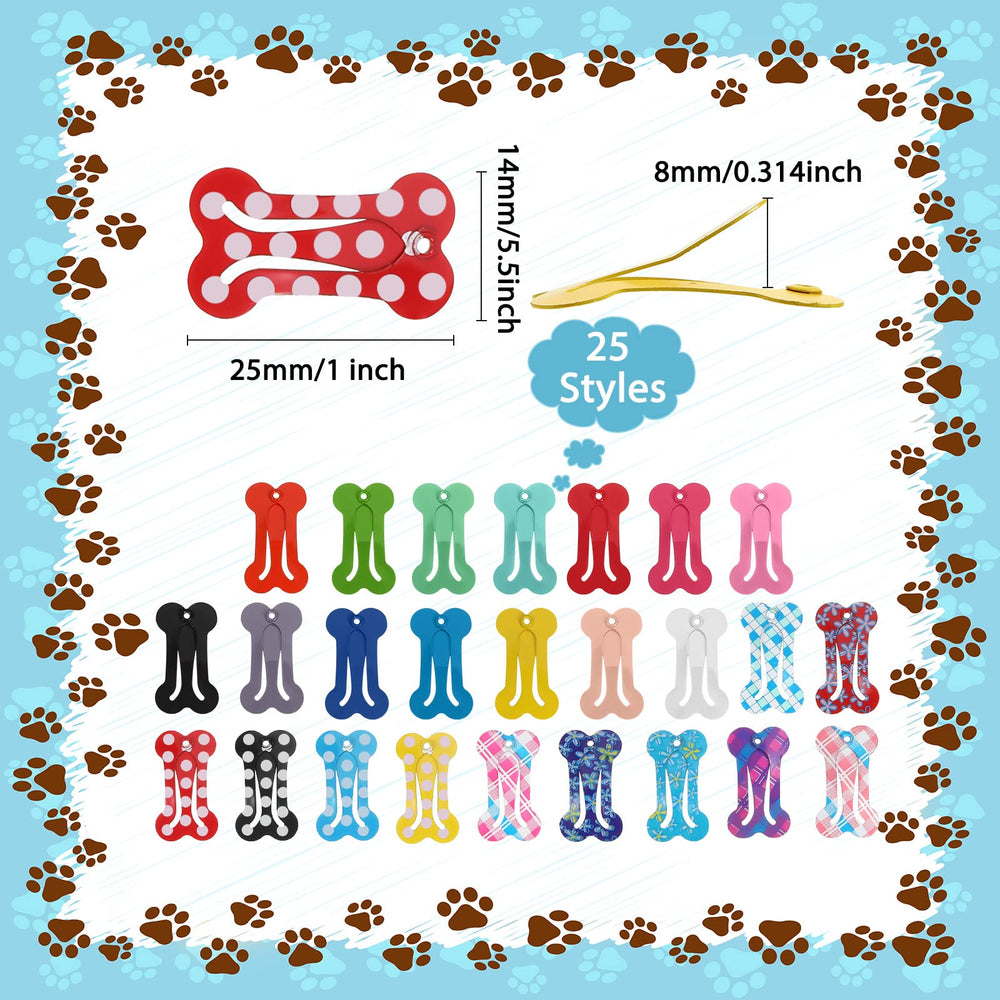 Pinces Syhood en forme d’os mini, motifs variés pour personnaliser les tenues de votre animal.