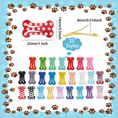 Pinces Syhood en forme d’os mini, motifs variés pour personnaliser les tenues de votre animal.