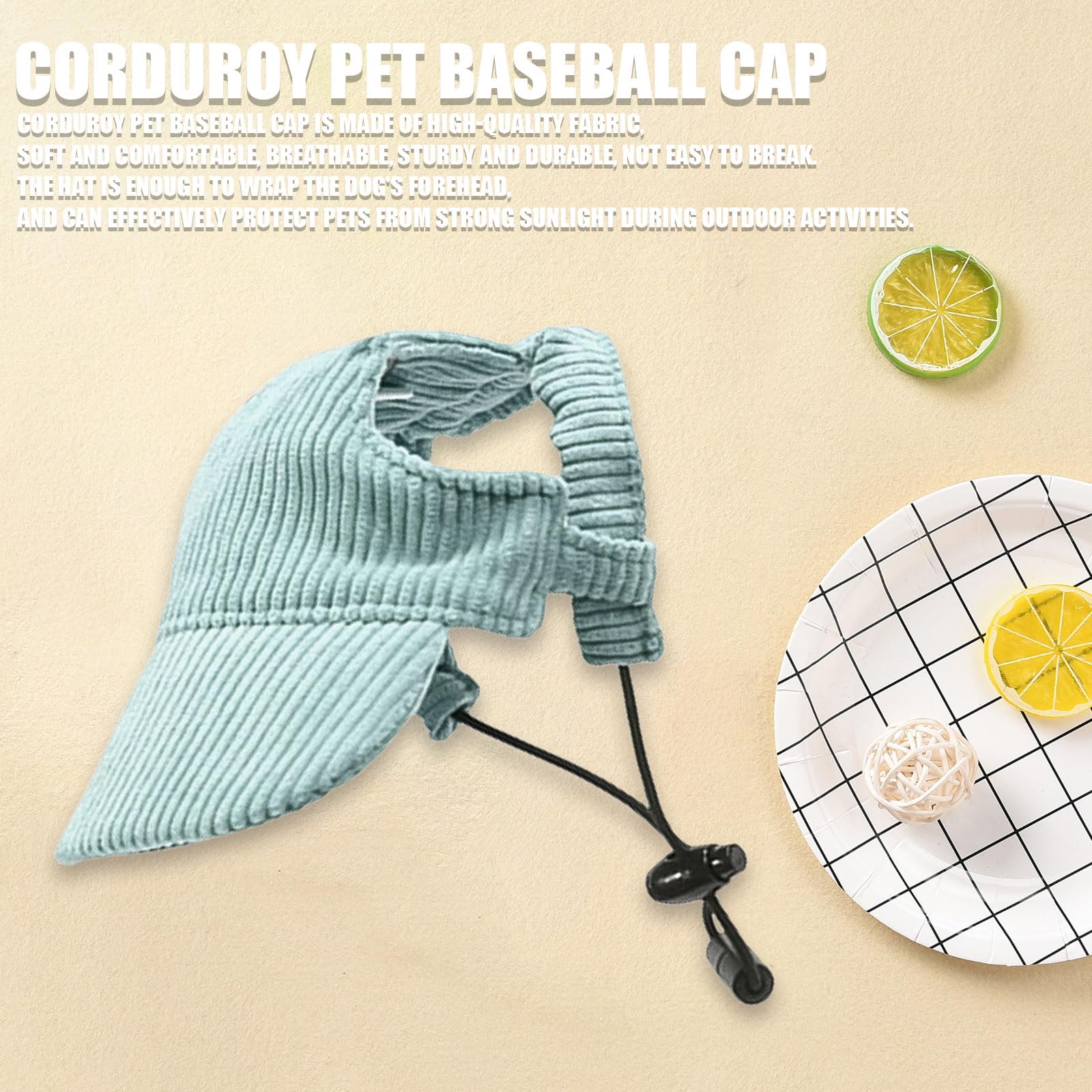 Chapeau Symphonyw en corduroy, matière douce et durable pour chiens