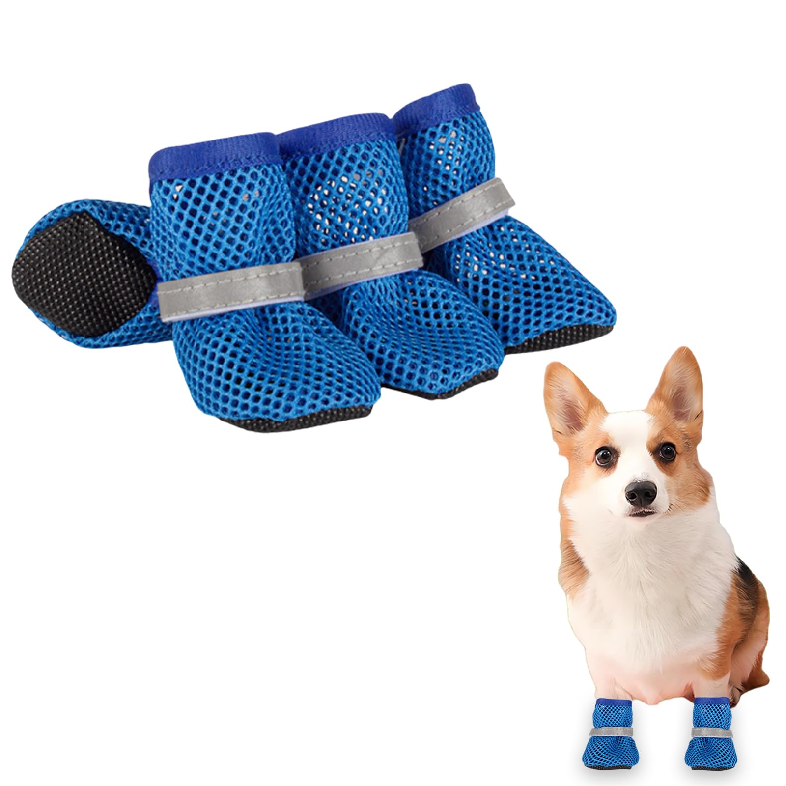 Les chaussures Symphonyw pour chien bleu, vue principale, offrent confort et protection.