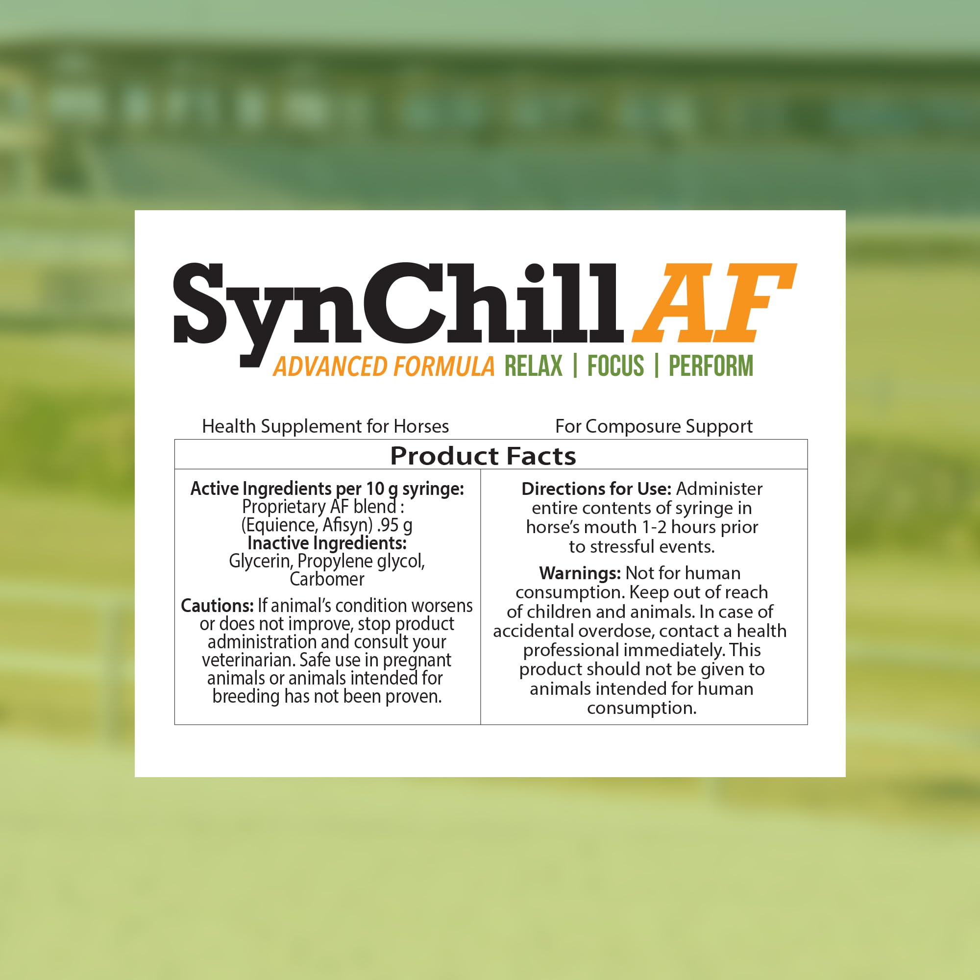 Texture du gel SynChill AF application facile pour le cheval