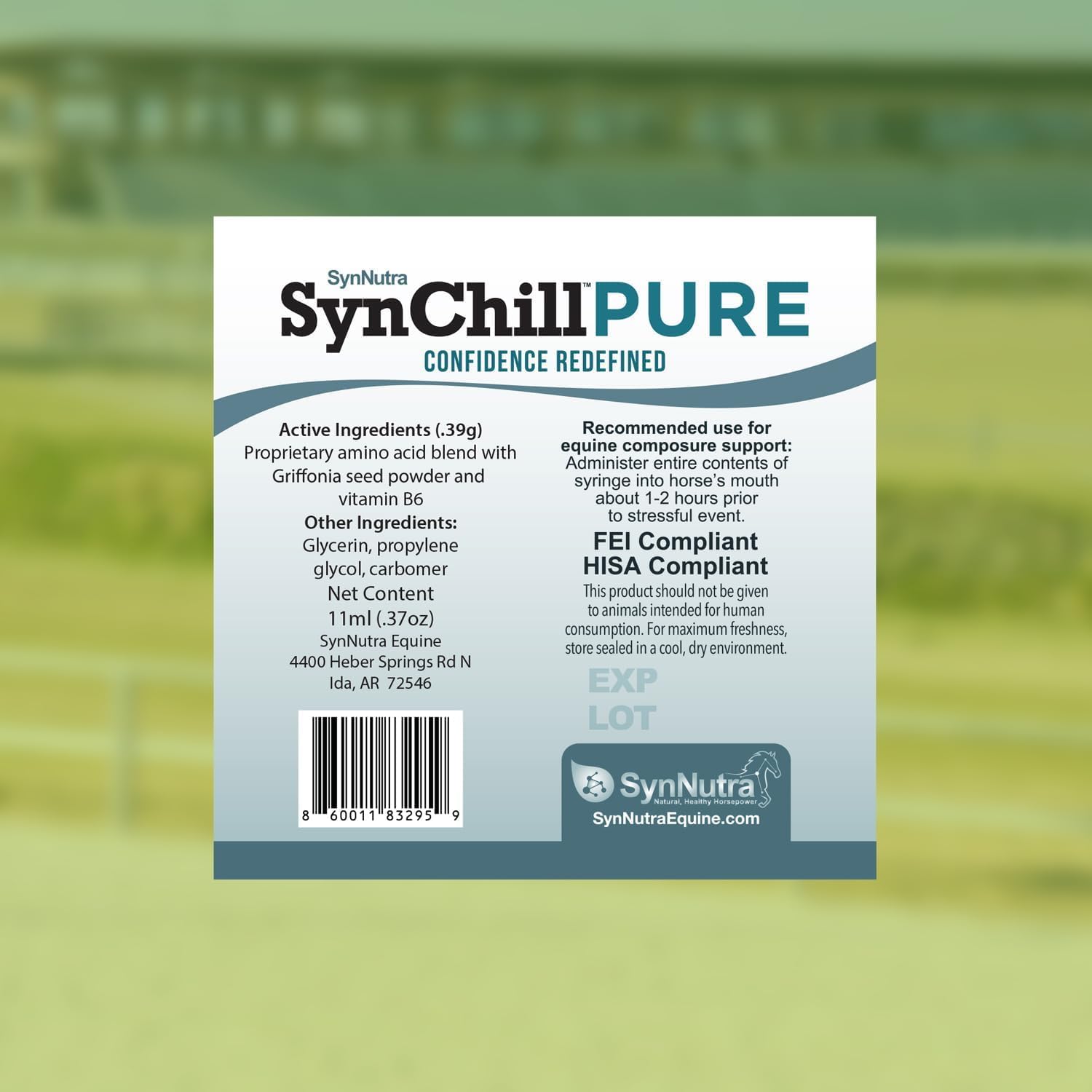 SynNutra Equine SynChill Pure — dosements faciles favorisant la concentration lors de l’entraînement