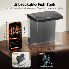 SYSENCIAGA éclairage LED 5 couleurs met en valeur les poissons.