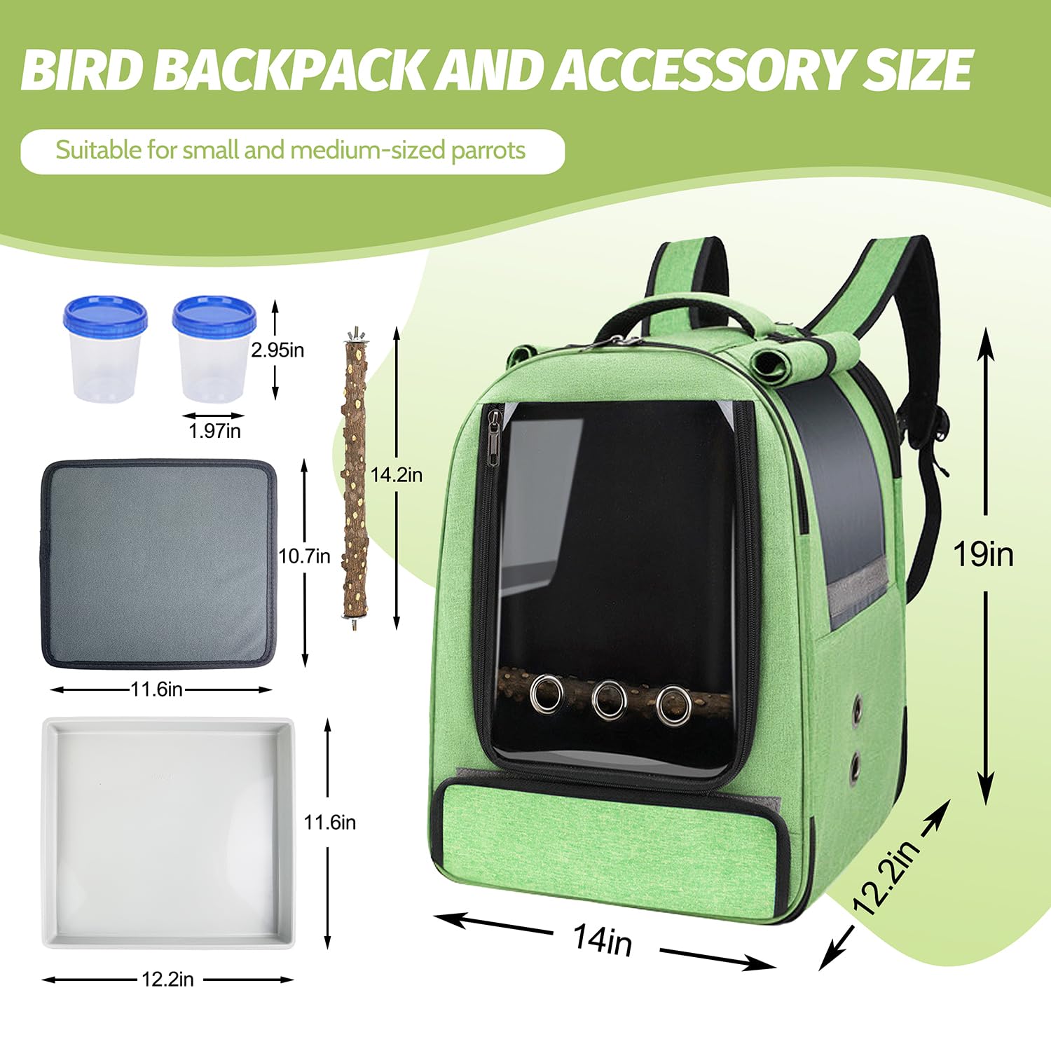 Fenêtre transparente du sac à dos oiseau offrant vue dégagée en balade
