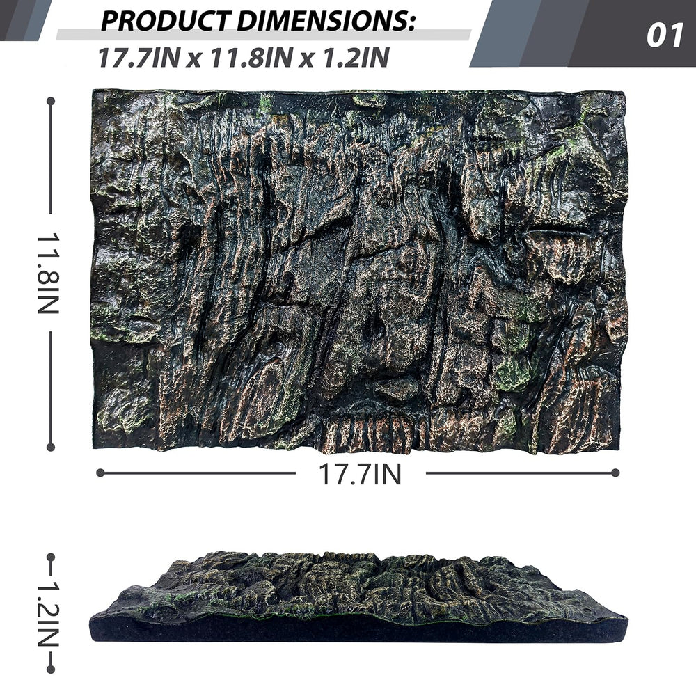 Décor en roche 3D Sysmashing, texture naturelle pour terrarium.