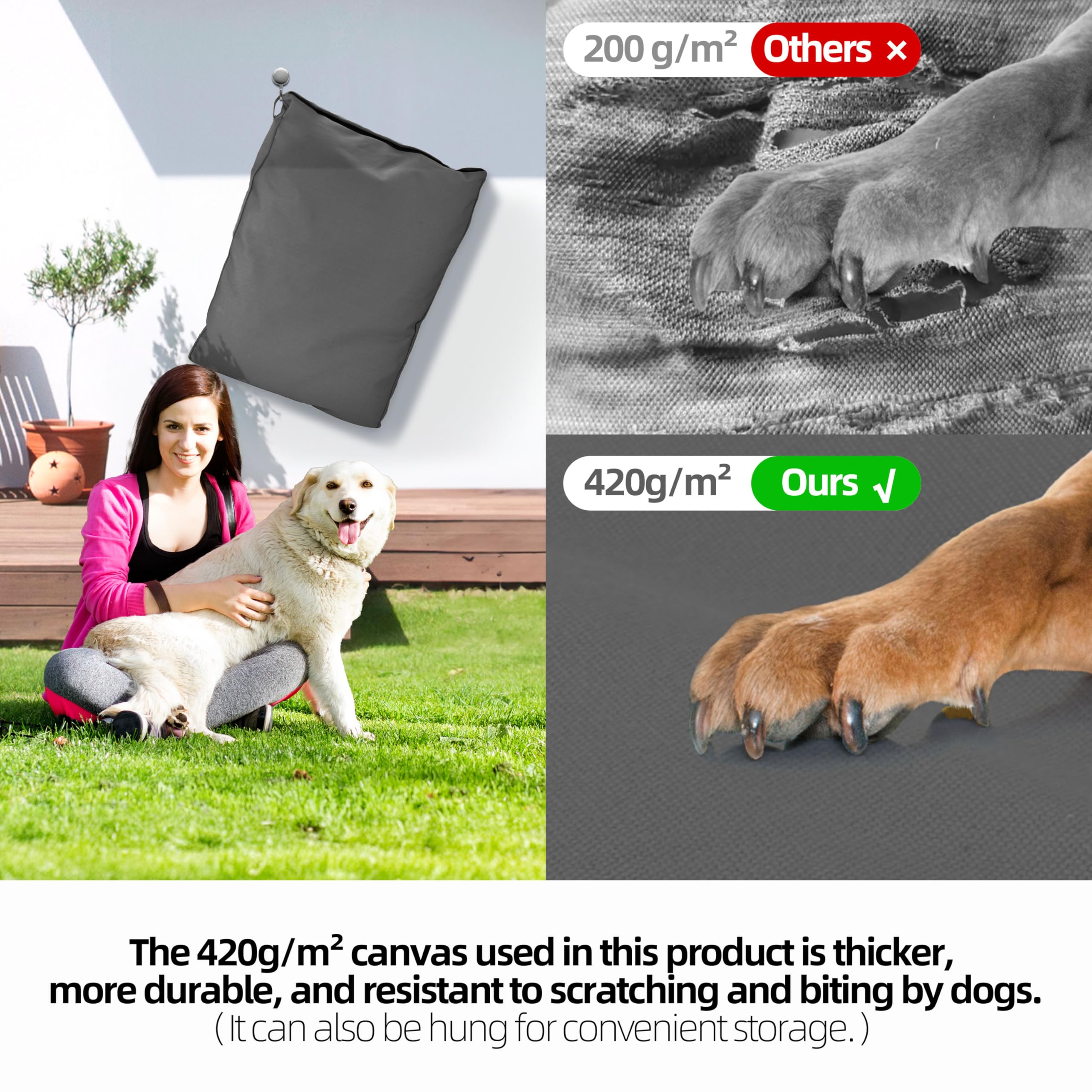 Housse amovible Sytopia imperméable, nettoyage facile pour le lit du chien.