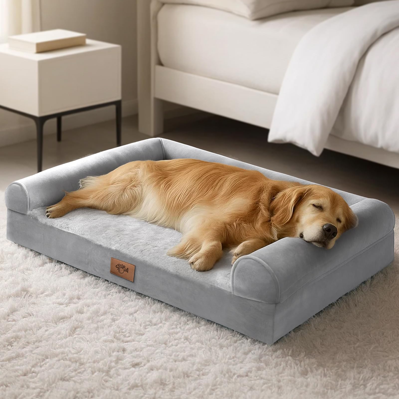 Lit pour chien Sytopia orthopédique 42 po, soutien confortable pour grands chiens.