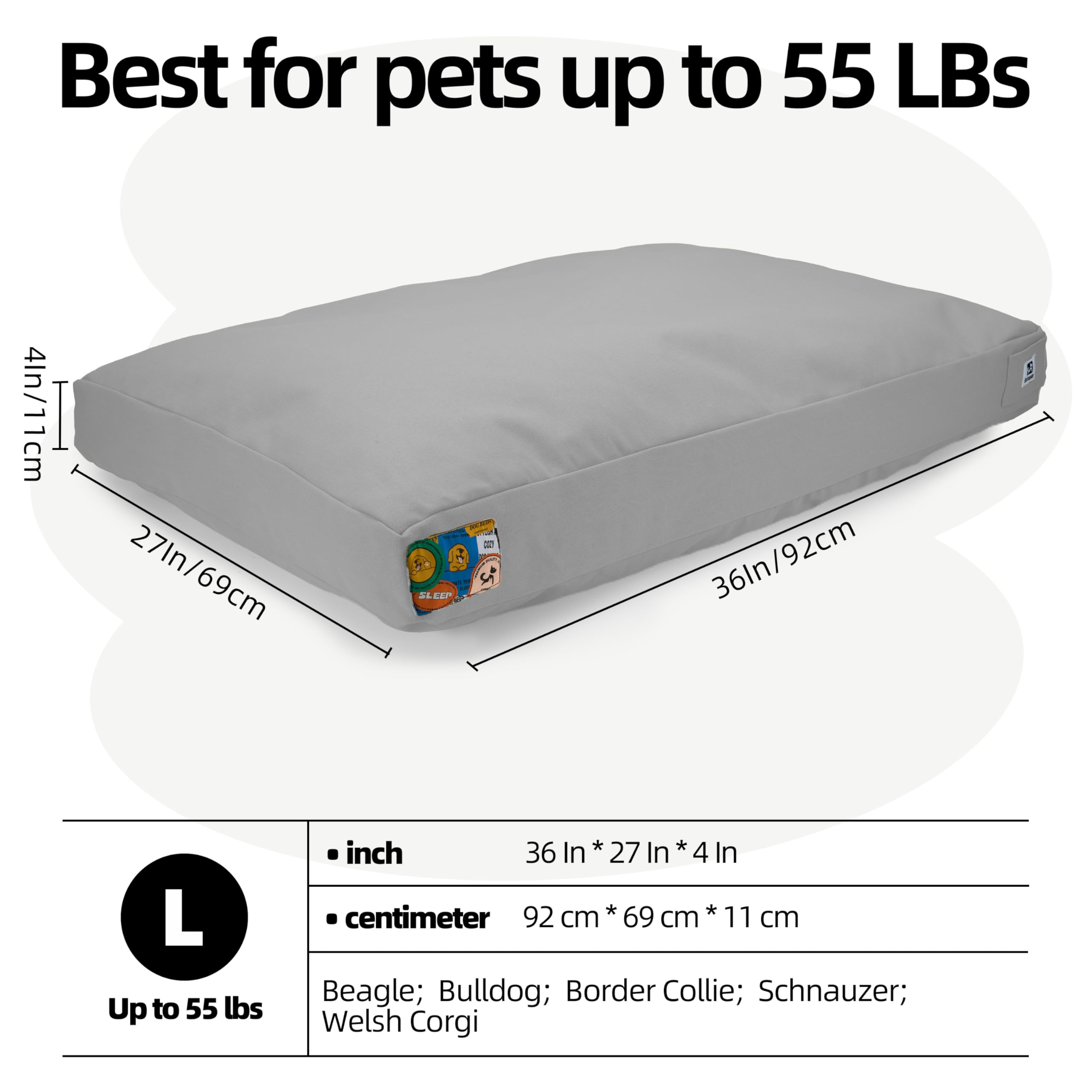 Lit Sytopia offrant confort intérieur et extérieur pour chien de grande taille.