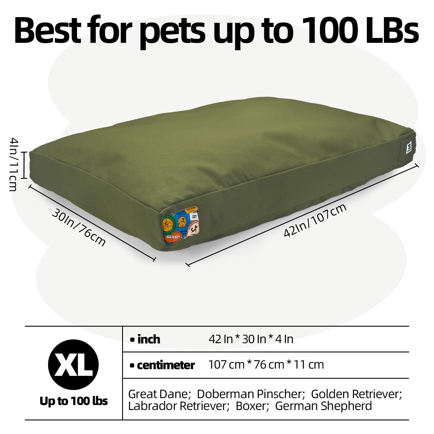 Design vert du lit-chien Sytopia s'intègre à tout intérieur.