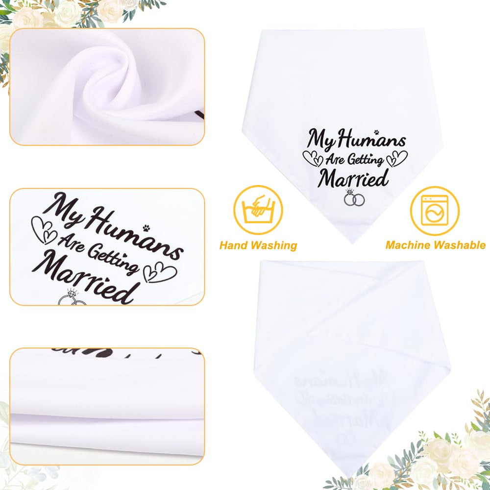 SZEE bandana chien mariage blanc, gros plan élégant et confortable.