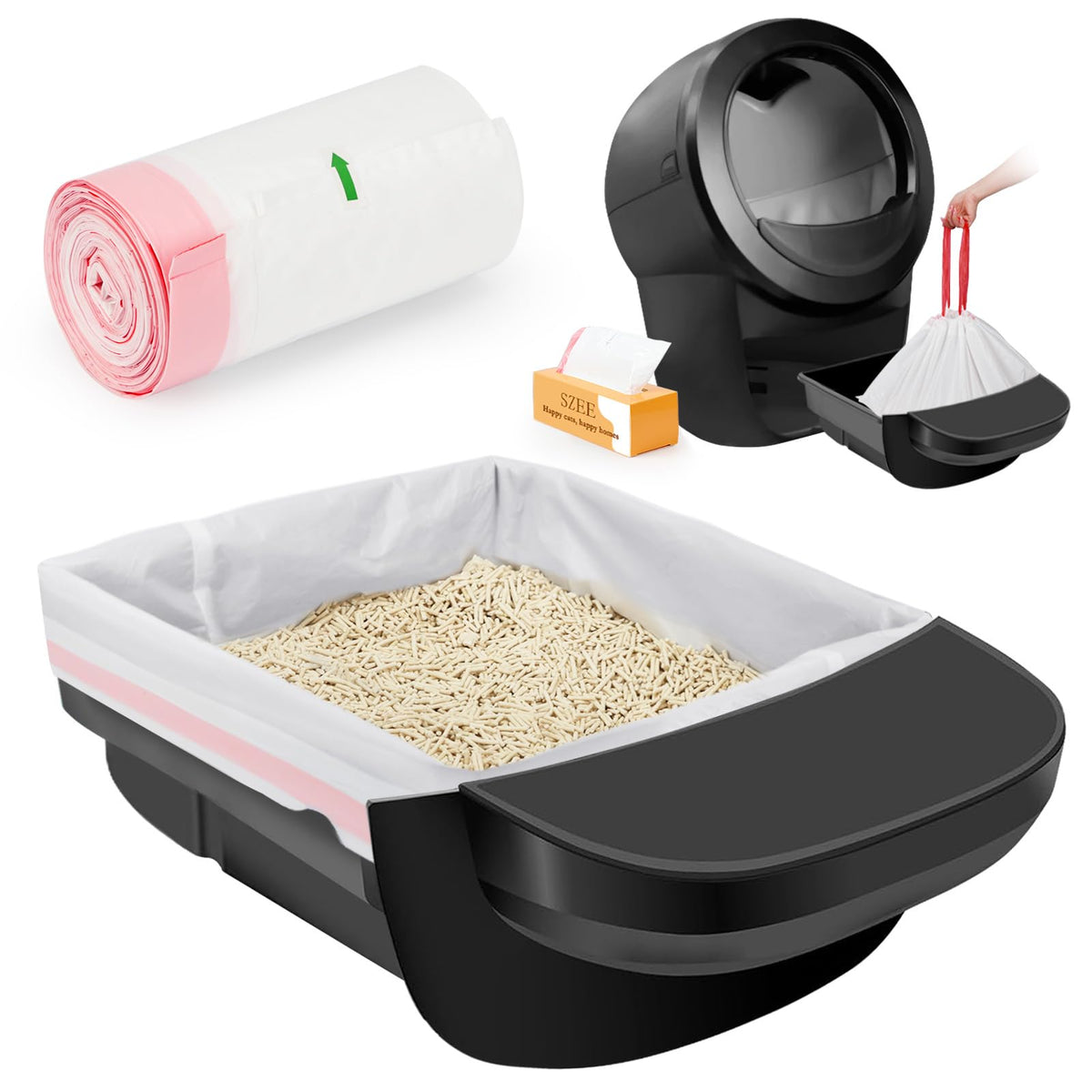 SZEE sac-litière automatique à cordon pour remplacement sans effort