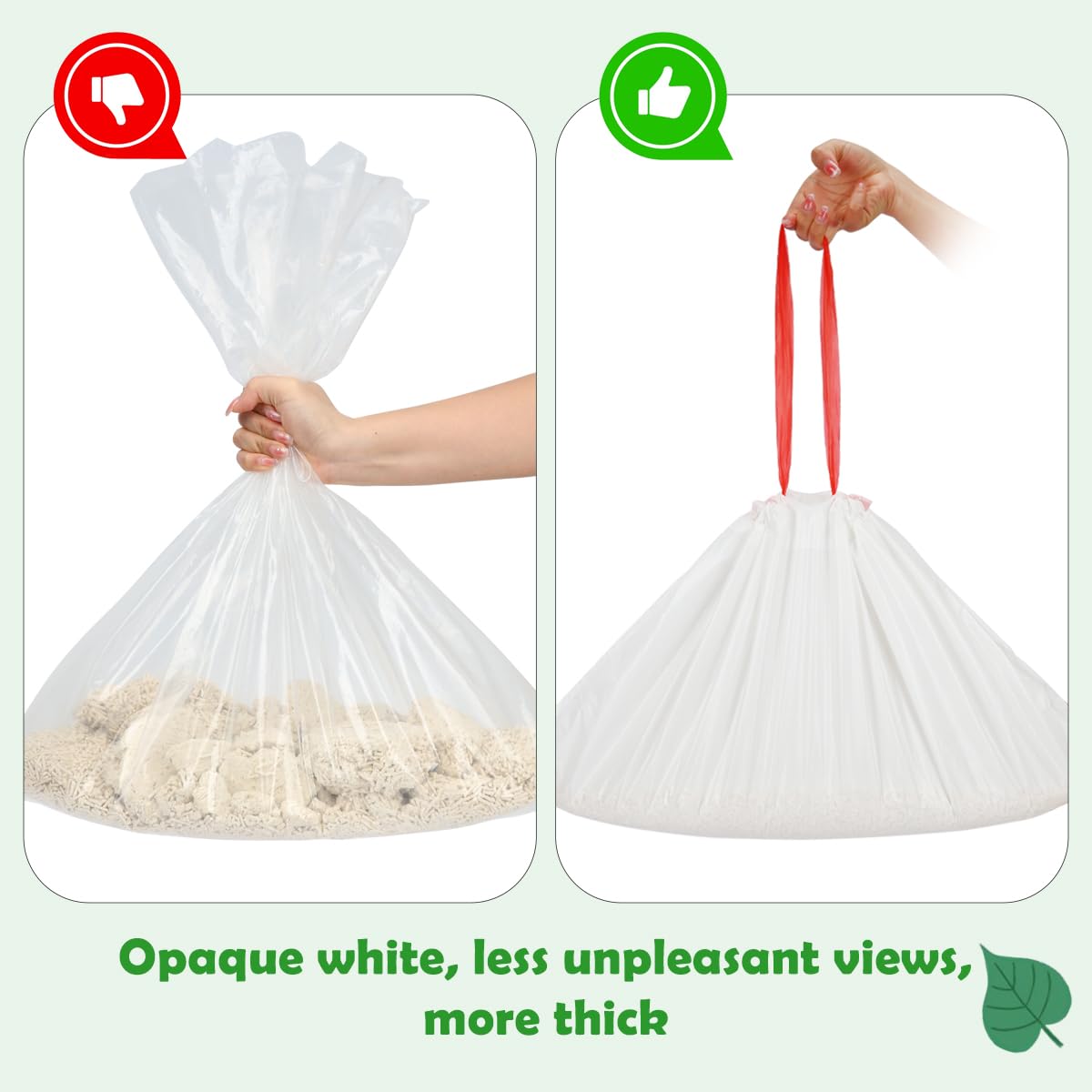 Sacs SZEE litière 25x16 pouces, taille adaptée pour tiroirs.