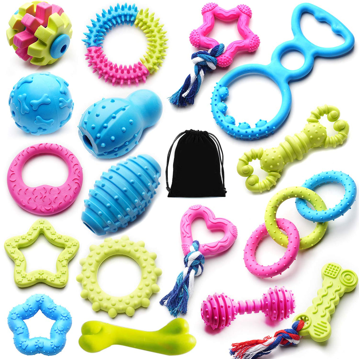 Jouets SZKOKUHO ensemble 17 pièces pour petits chiens — stimulation et amusement.