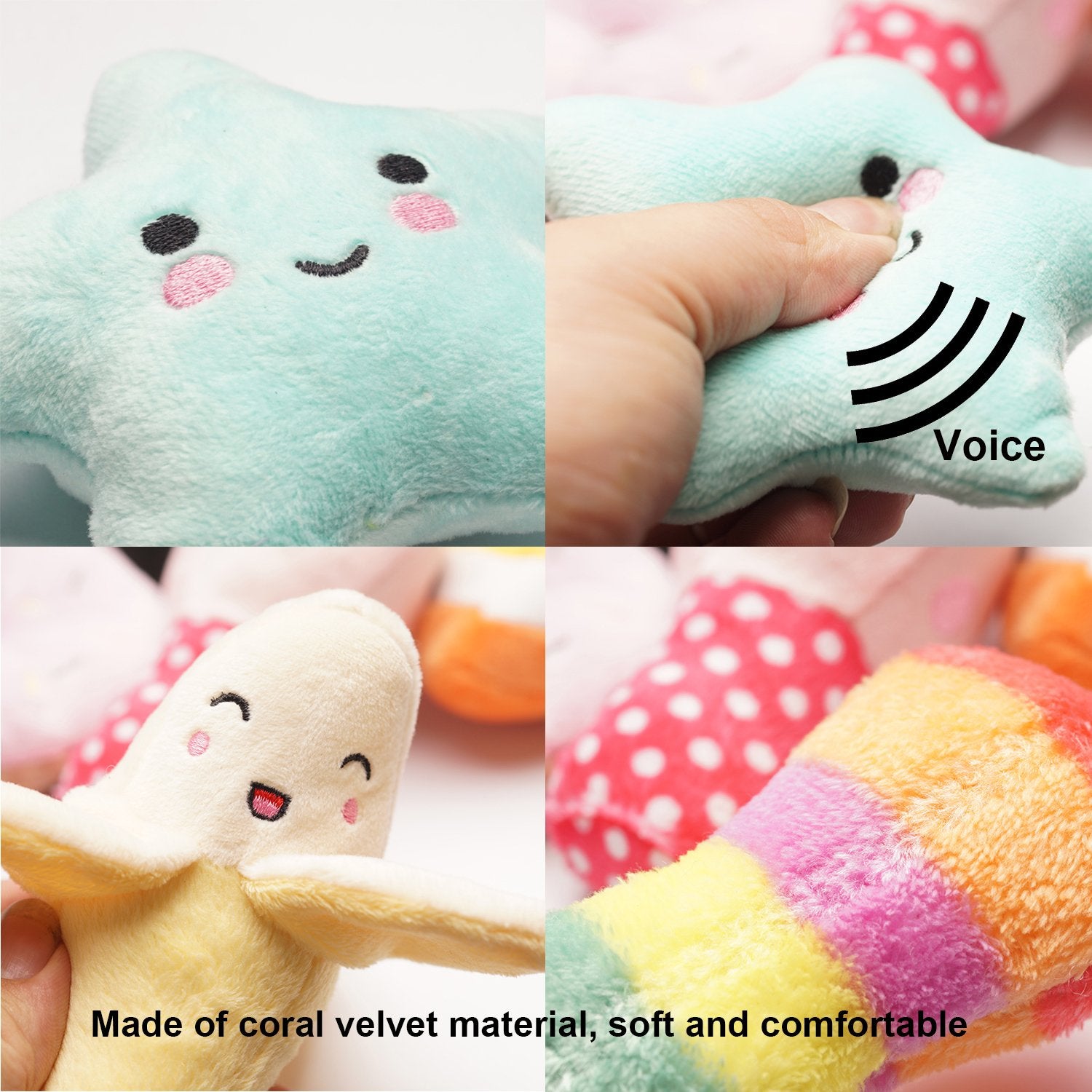 Jouet SZKOKUHO aubergine peluche, souple et résistant pour petites races.