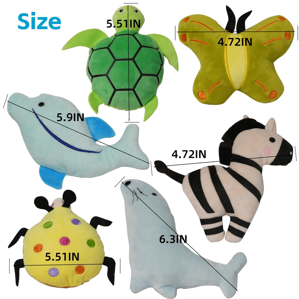 Jouet peluche avec cri interne pour chiots, couleurs vives.