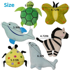 Jouet peluche avec cri interne pour chiots, couleurs vives.