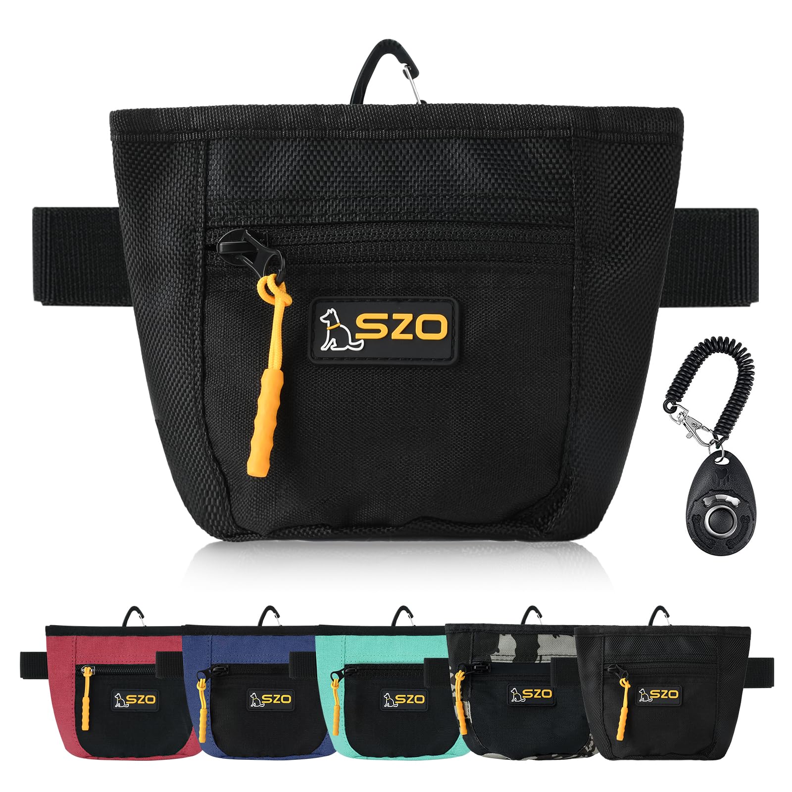 SZO pochette friandises pour chien avec clip ceinture, pratique pour l'entraînement mains-libres.
