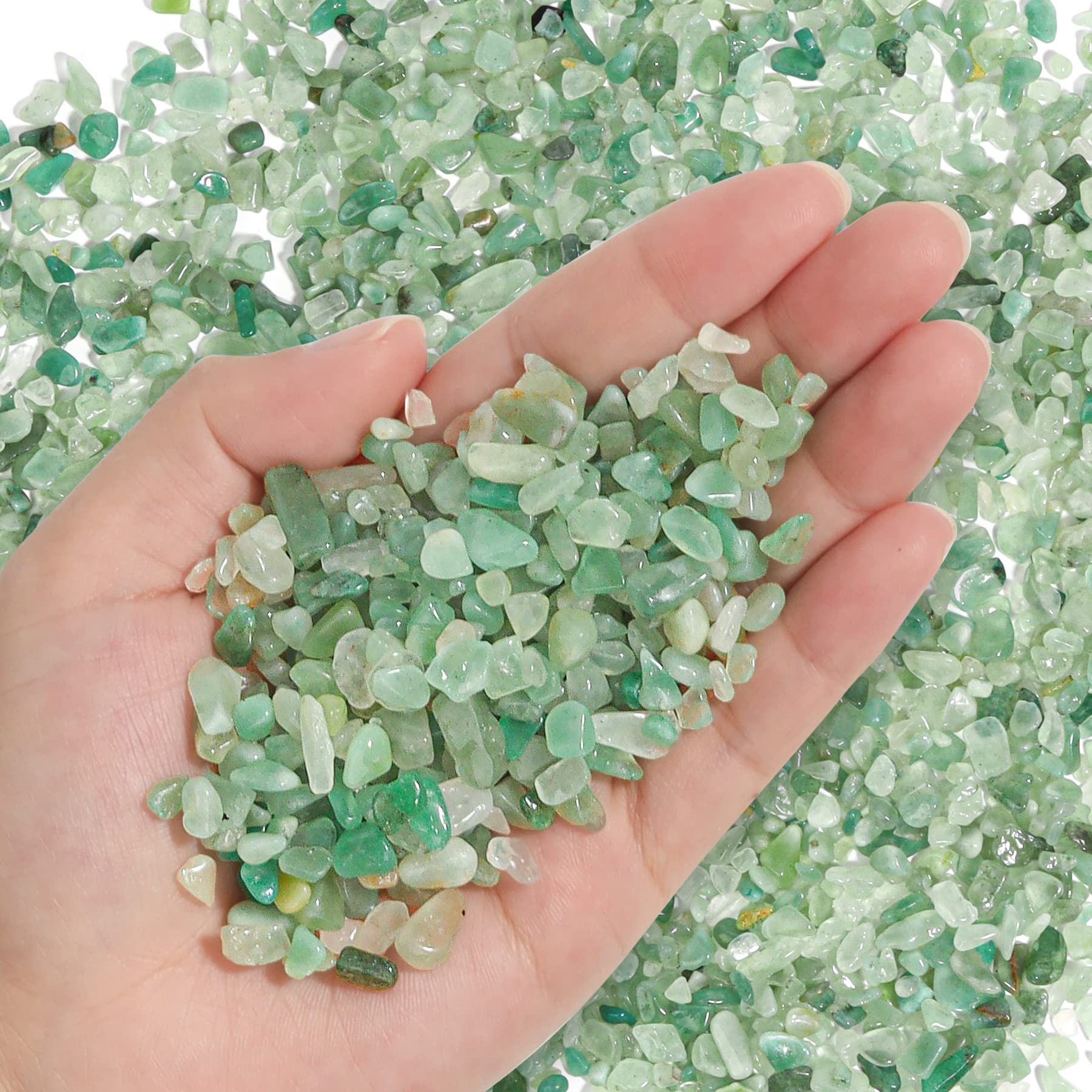 Chips quartz-aventurine T4U, pierres polies, idéales pour vases décoratifs et arrangements.