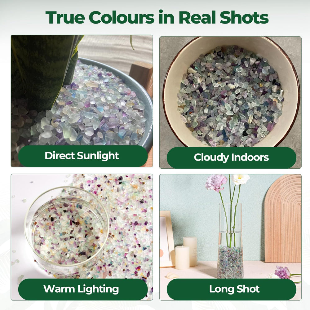 Galet fluorite coloré idéal pour terrariums et projets créatifs.