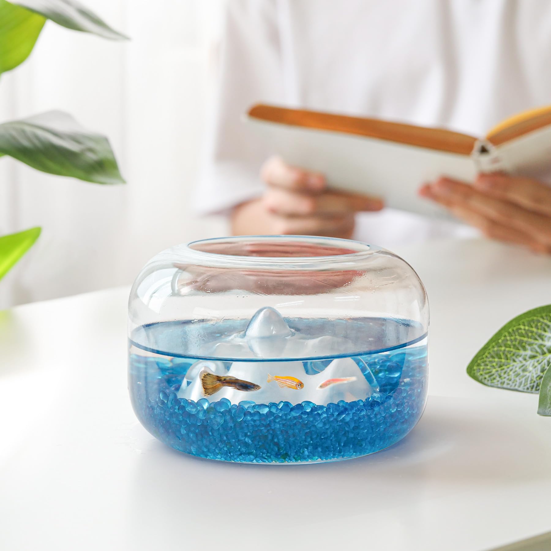 T4U gravier aquarium bleu; reflets brillants pour un bac visuellement vivant.