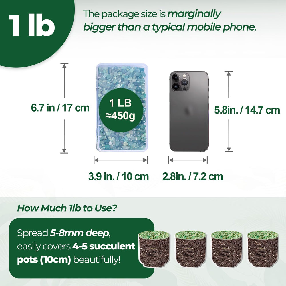 Gravier jade T4U, petits cailloux décoratifs pour aquariums et centres de table.