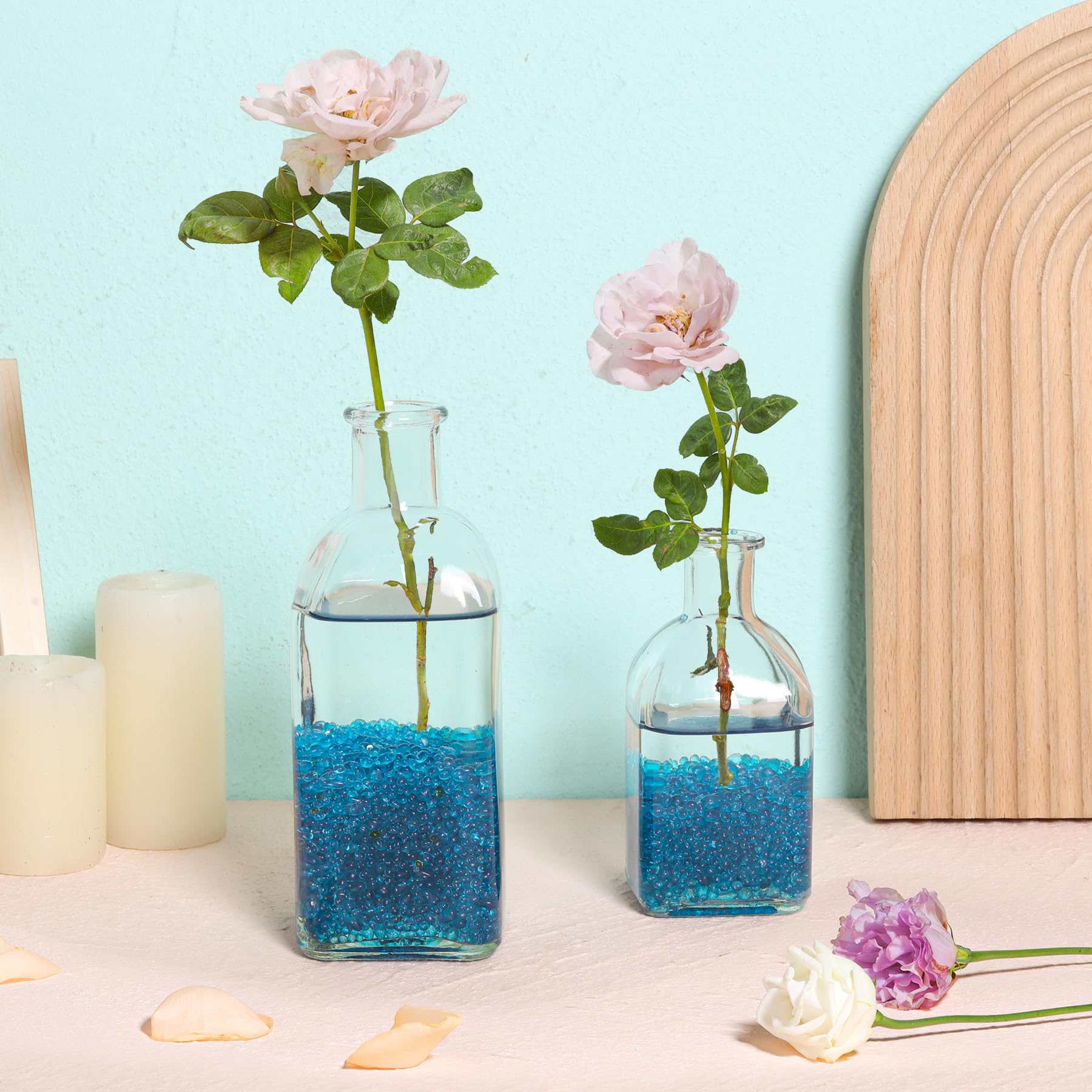 T4U gravier vase bleu; ambiance moderne pour plantes et arrangements décoratifs.