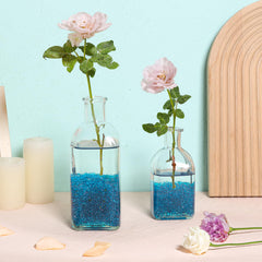 T4U gravier vase bleu; ambiance moderne pour plantes et arrangements décoratifs.