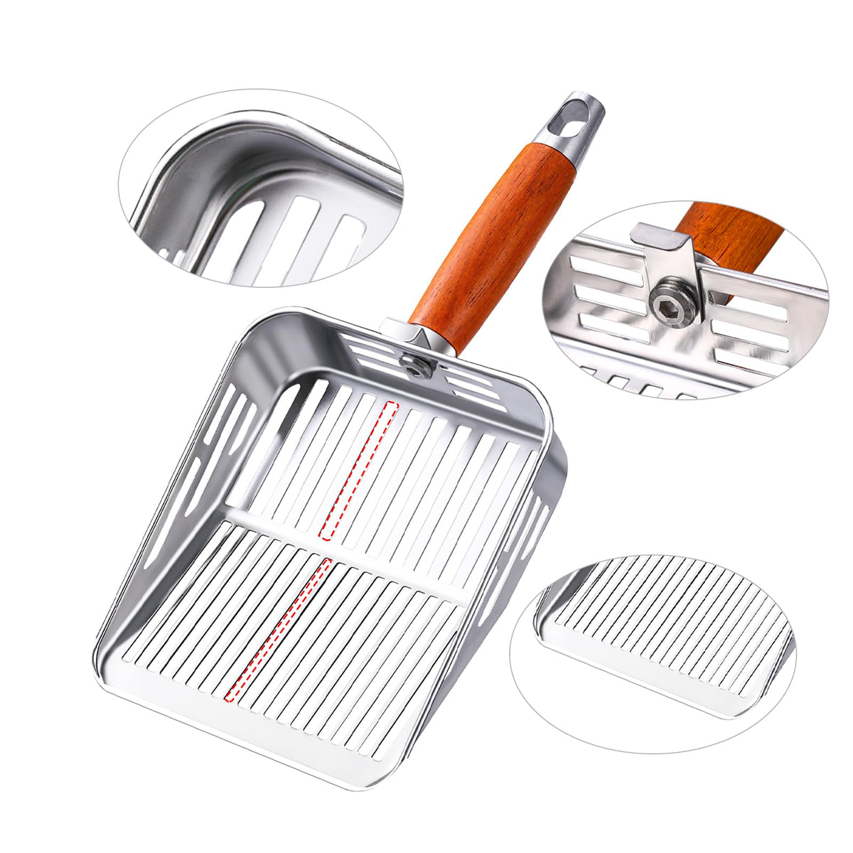 Pelle TabifurKitc en acier inoxydable 304, pour une litière durable et antirouille.