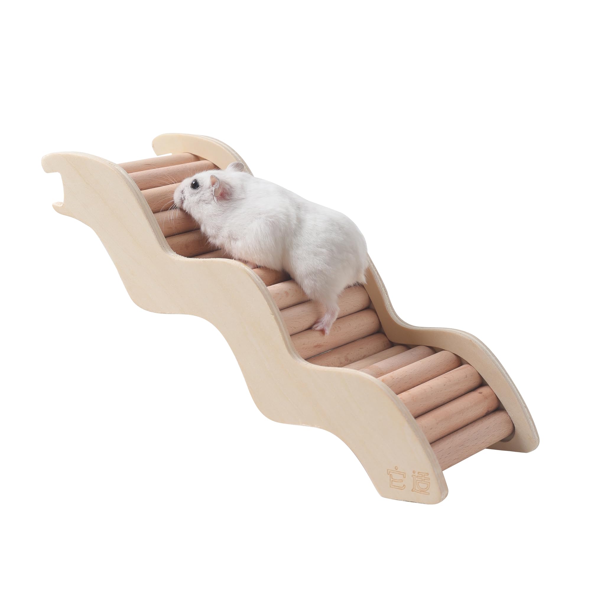 Échelle Tafit pour hamster en bois naturel, robuste et sûre.