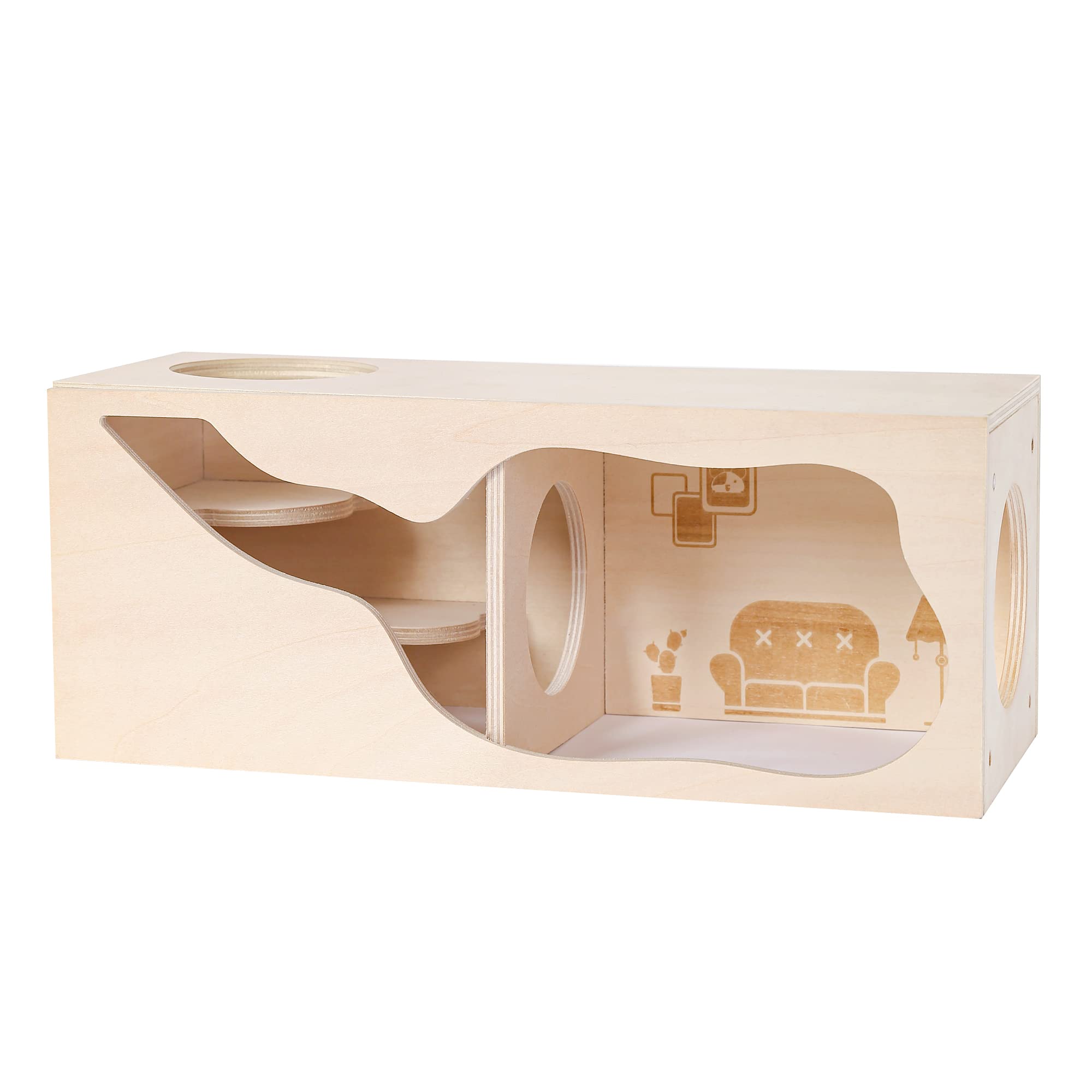 Tafit Hamster Hideout en bois, refuge secret et sûr pour hamsters actifs.