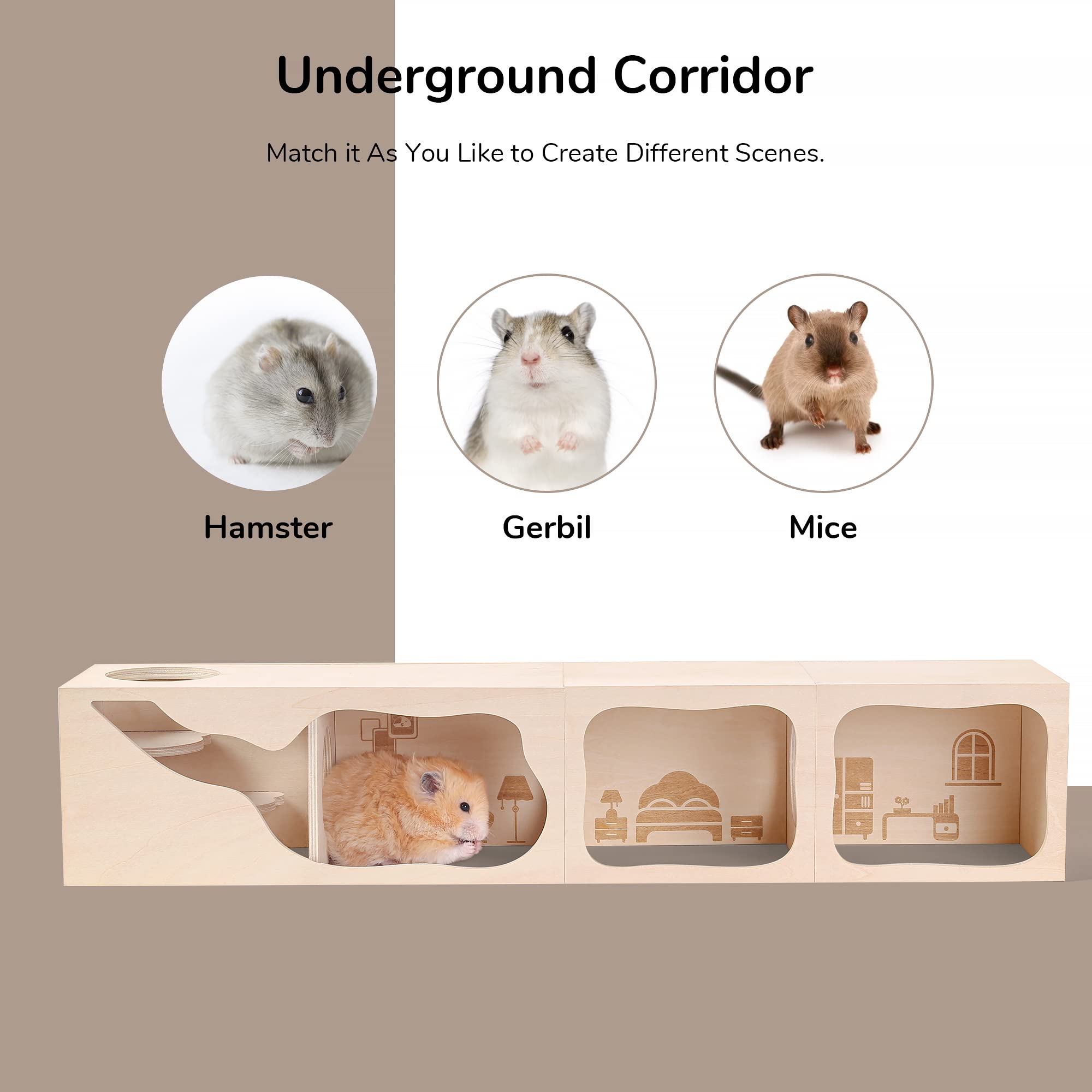 Tafit Hamster Hideout entrée 7 cm: accès adapté pour diverses tailles.