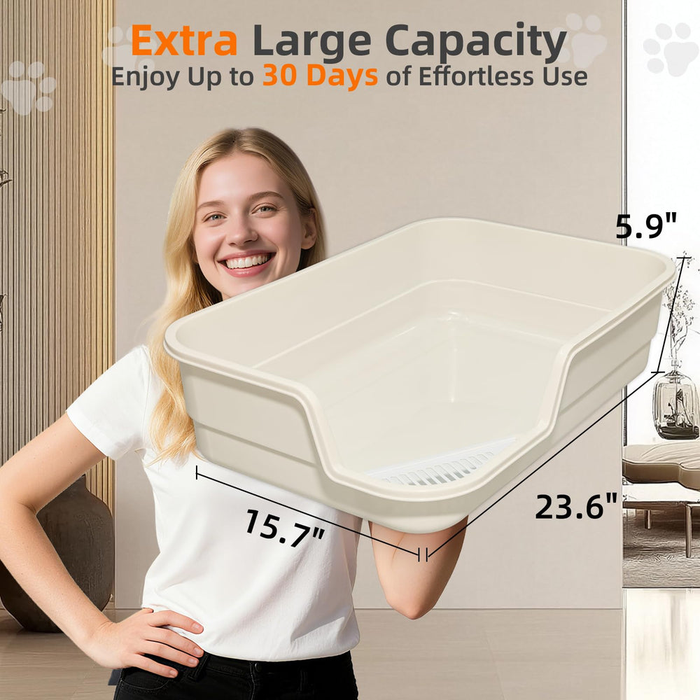 TAILRYTH bac-litière entrée-angle, réduction des éclaboussures et rangement optimisé