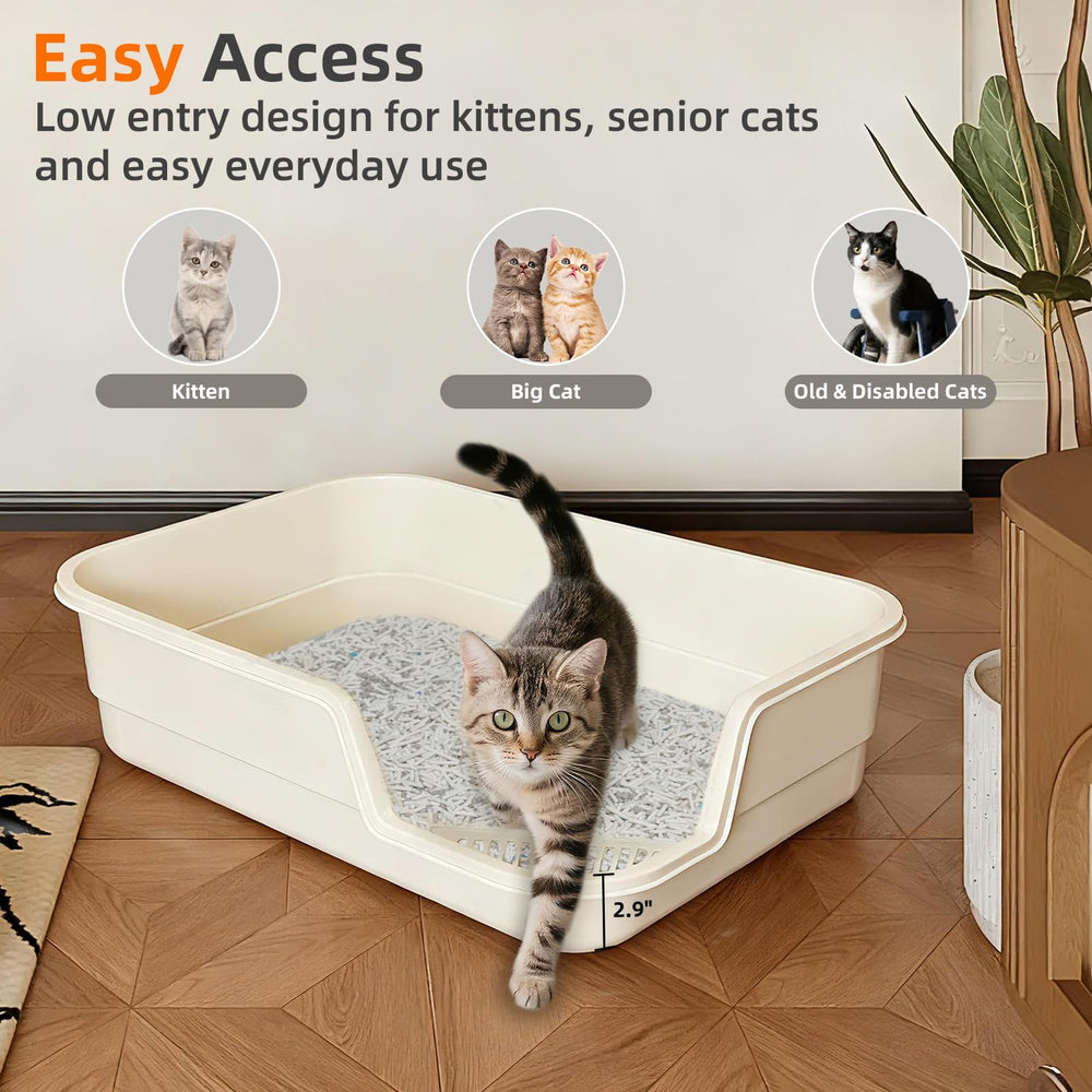 TAILRYTH bac-litière entrée basse, accès facilité pour chatons et chats âgés