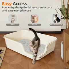 TAILRYTH bac-litière entrée basse, accès facilité pour chatons et chats âgés