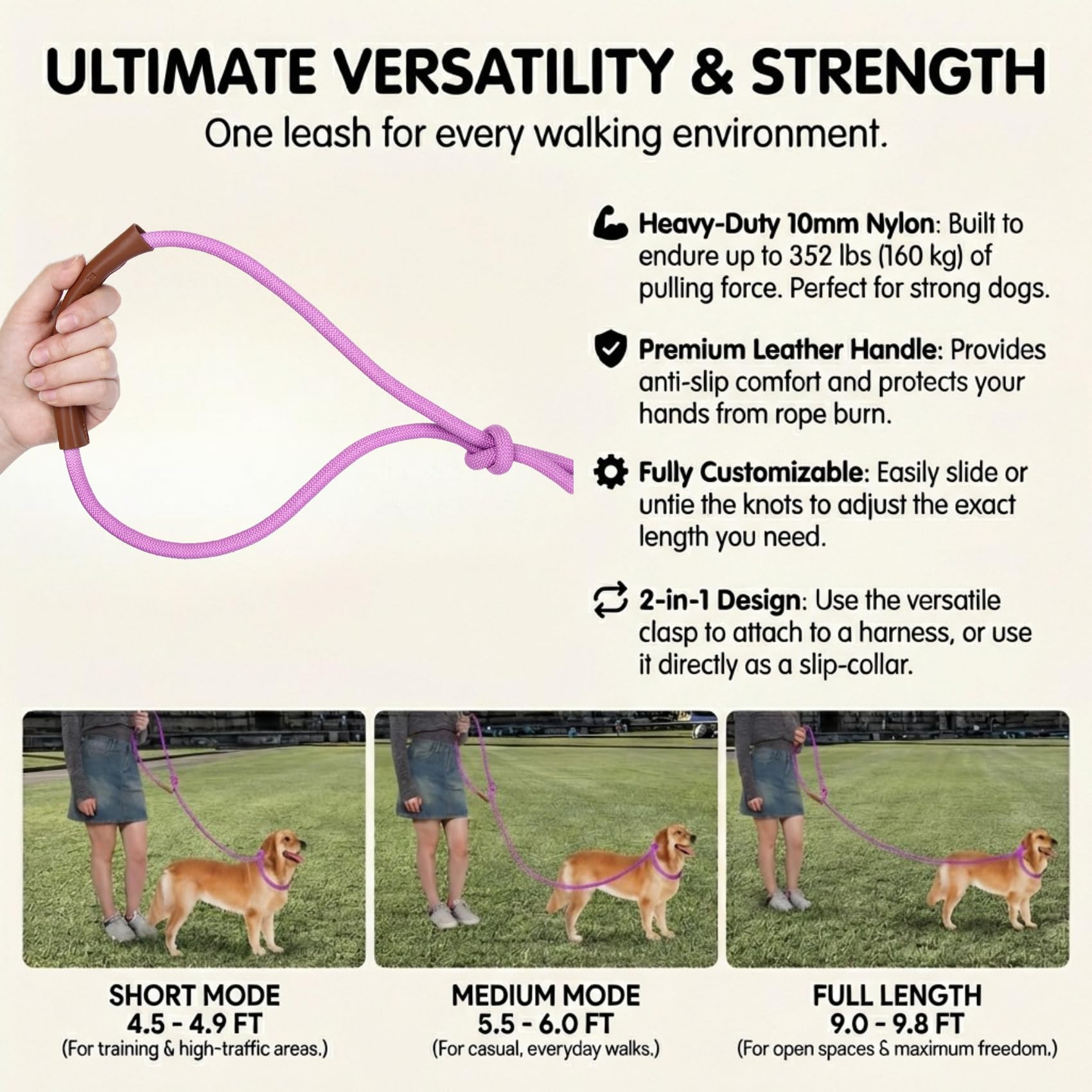 Slip lead Tails & Tales pour corrections rapides lors de l’entraînement.