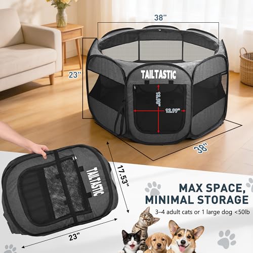 TailTastic couverture zip - fermeture securisee empêche les evasions.
