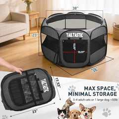TailTastic couverture zip - fermeture securisee empêche les evasions.