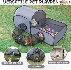 TailTastic enclos chat tente doux: tissu souple protège les pattes.