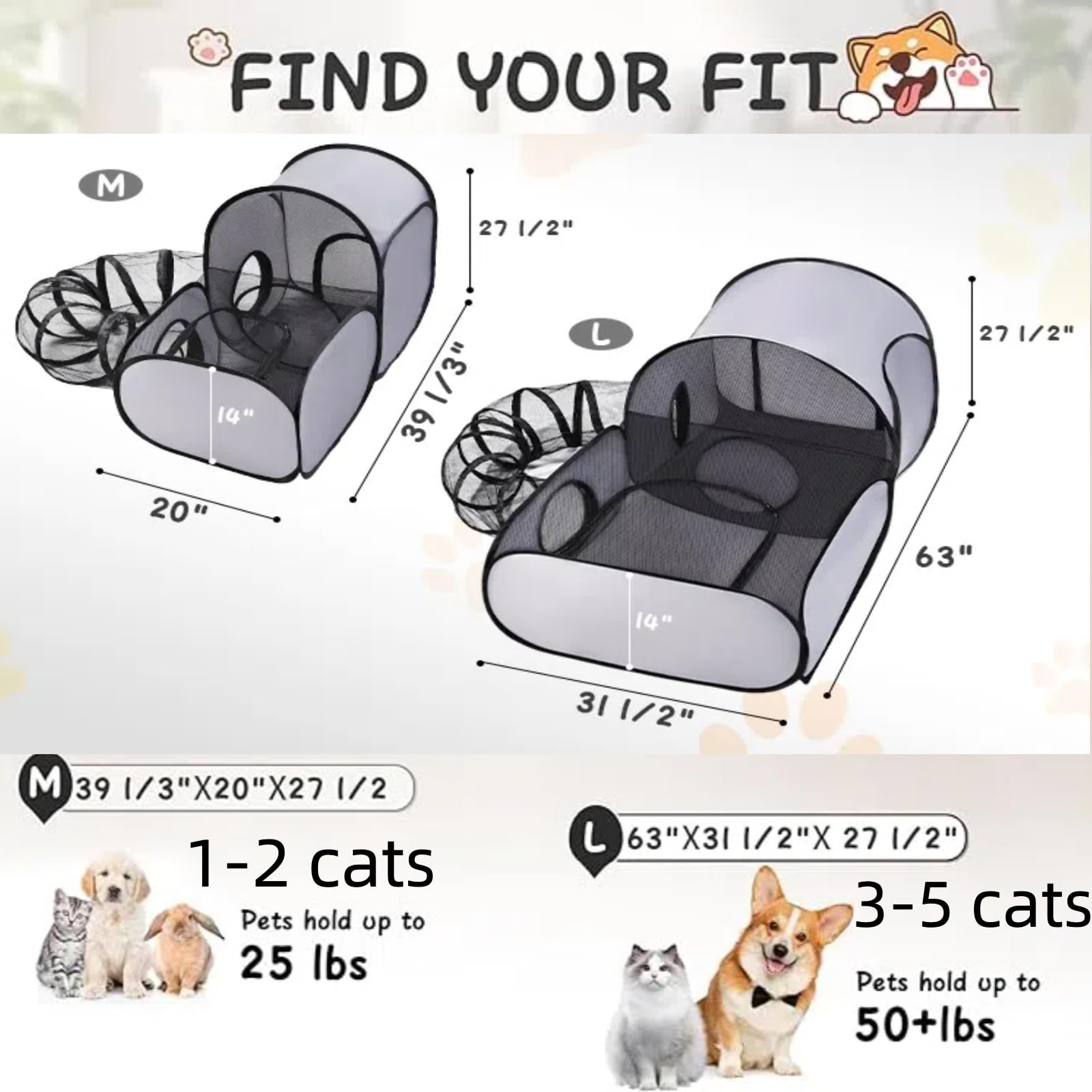 TailTastic enclos chat tente interieur: refuge doux et confortable pour chat.