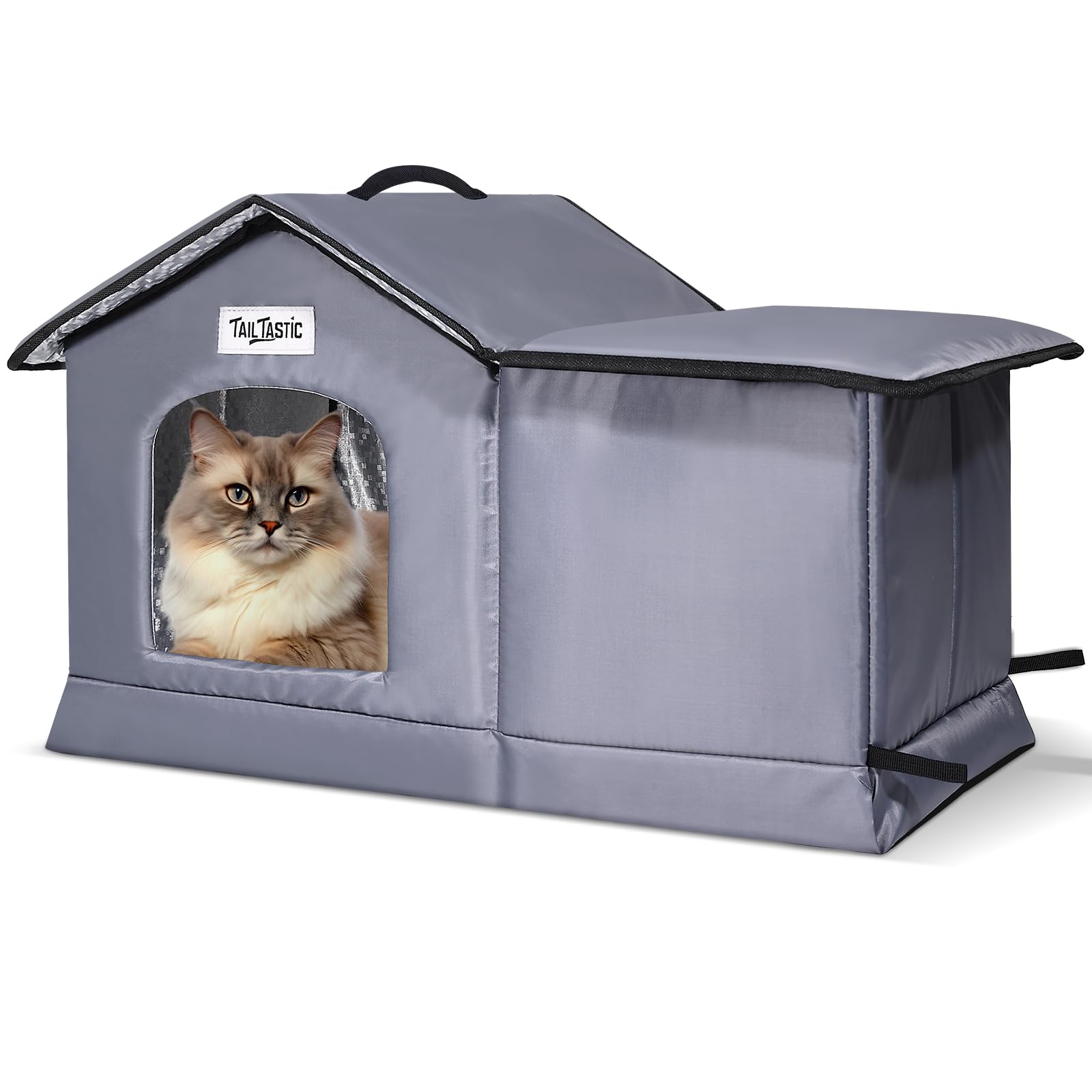 TailTastic maison chat extérieur grise: abri sûr et confortable.