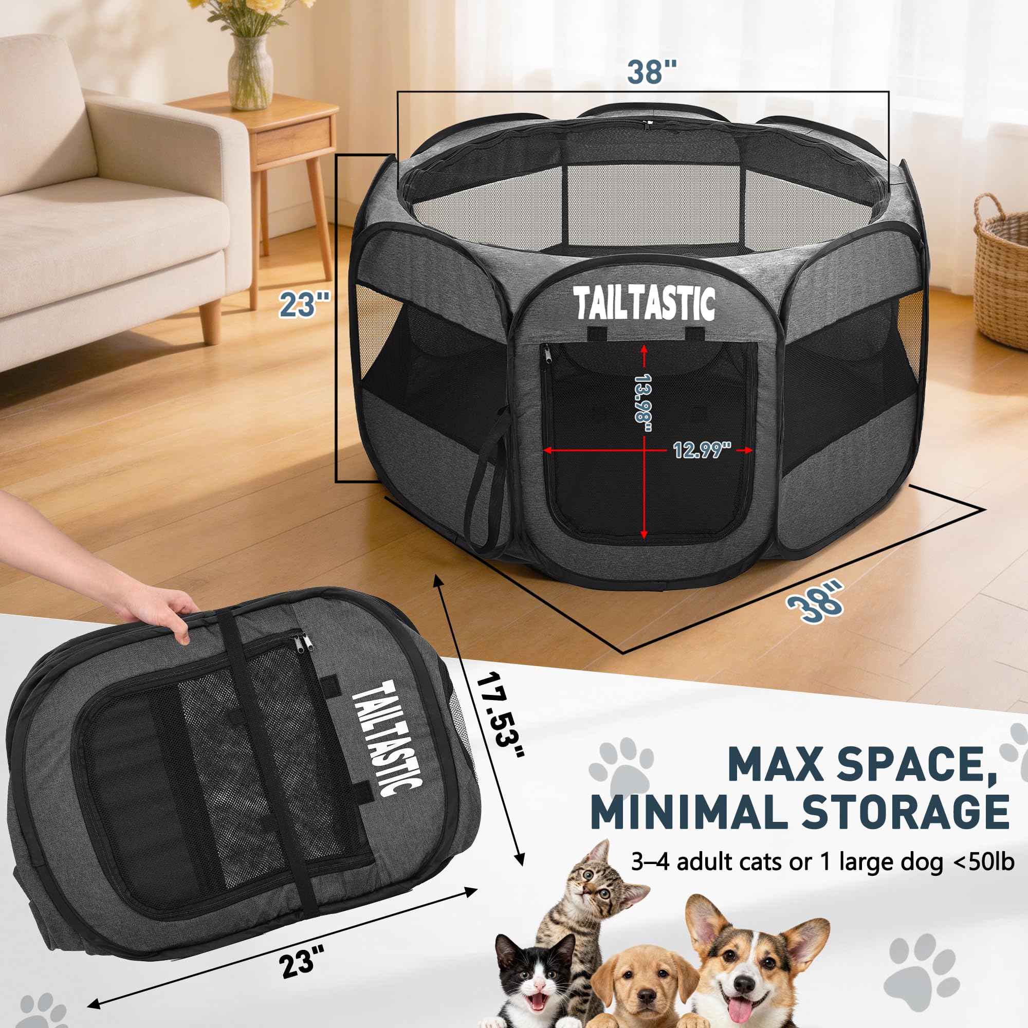 TailTastic tissu-oxford-600d - durabilite et resistance contre les griffes.
