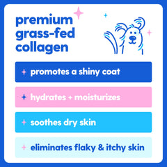 Taily collagène liquide pour chien, peau douce et confortable.