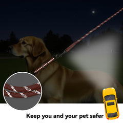 Laisse Tairro 15ft noir, durabilité élevée pour chiens actifs et forts.