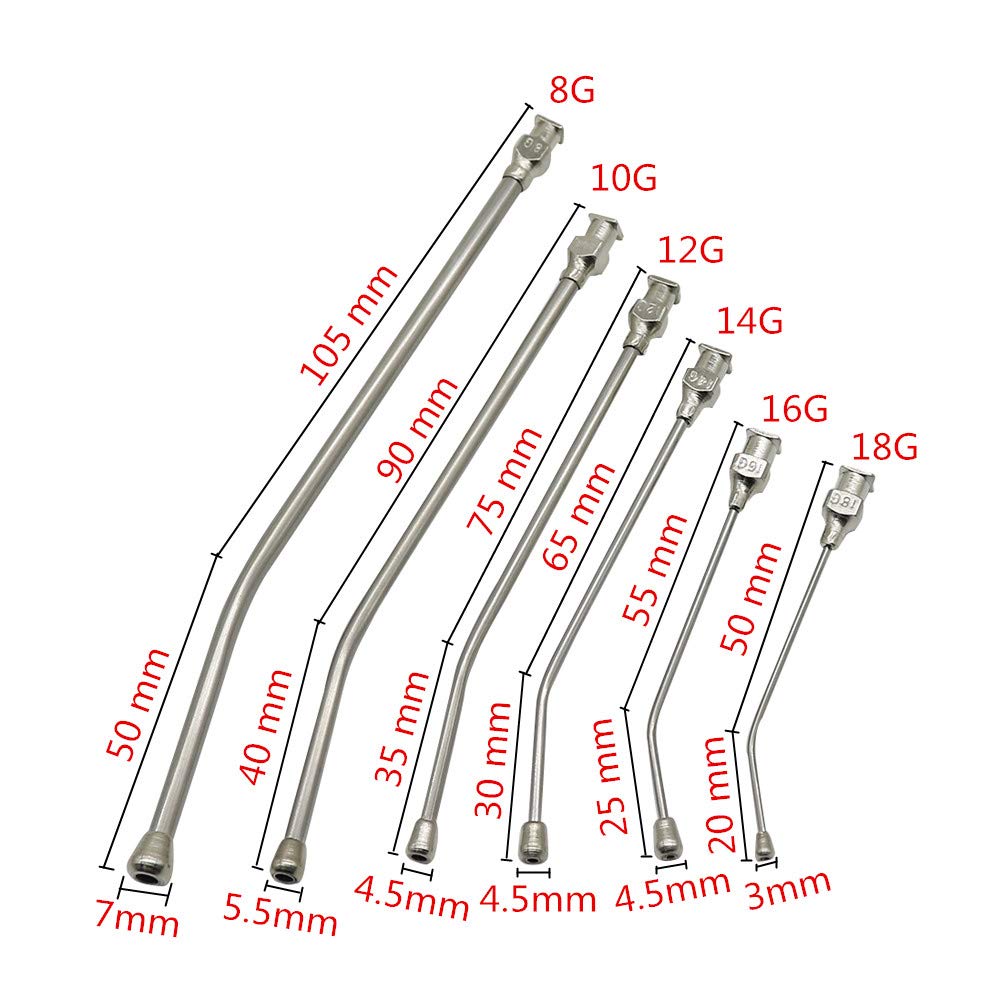Talk-Satisfied tubes gavage 12G courbes pour grands perroquets.