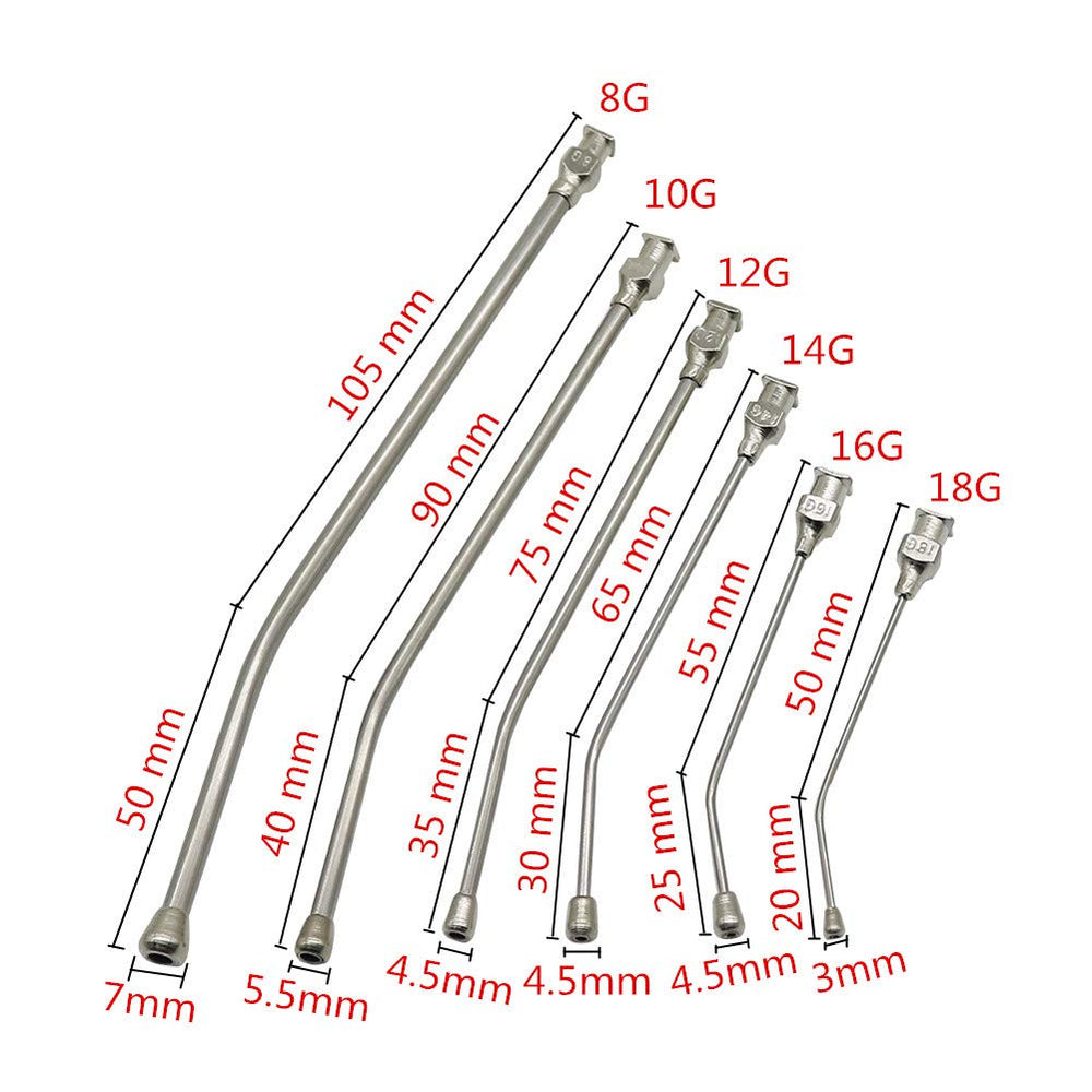 Talk-Satisfied tubes gavage 12G courbes pour grands perroquets.